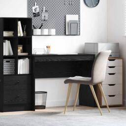 Berkfield Home Black Oak Writing Desk Black oak Engineered wood 100 x 40 x 76 cm - thumbnail 2