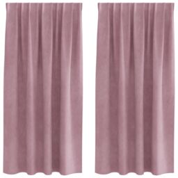 Berkfield Home Blackout Curtains with Top Tape 2 pcs Dark Pink Velvet - thumbnail 2