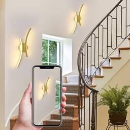 Goeco LED Indoor Wall Light Modern LED Wall Lamp Acrylic 3000K Curved Design in Gold - thumbnail 4