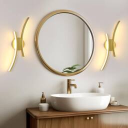 Goeco LED Indoor Wall Light Modern LED Wall Lamp Acrylic 3000K Curved Design in Gold - thumbnail 6