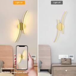 Goeco LED Indoor Wall Light Modern LED Wall Lamp Acrylic 3000K Curved Design in Gold - thumbnail 8