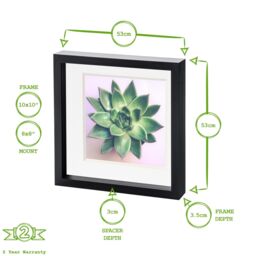"Nicola Spring 3D Box Photo Frames - 10 x 10"" with 8 x 8"" Mount - Ivory Mount - Pack of 5 in Grey" - thumbnail 4