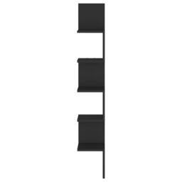 Berkfield Home Wall Corner Shelf Black 20x20x127.5 cm Engineered Wood - thumbnail 4