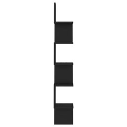 Berkfield Home Wall Corner Shelf Black 20x20x127.5 cm Engineered Wood - thumbnail 3