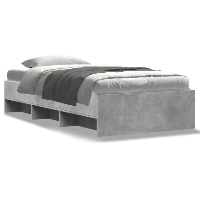 Berkfield Home Bed Frame without Mattress Concrete Grey 75x190cm Engineered Wood - Size: 75x190 cm - image 1