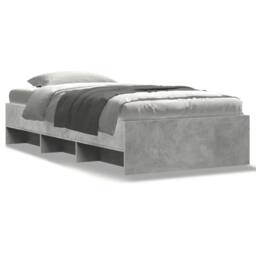 Berkfield Home Bed Frame without Mattress Concrete Grey 75x190cm Engineered Wood - Size: 75x190 cm - thumbnail 1