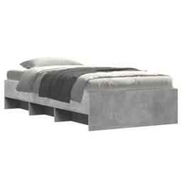 Berkfield Home Bed Frame without Mattress Concrete Grey 75x190cm Engineered Wood - Size: 75x190 cm - thumbnail 3