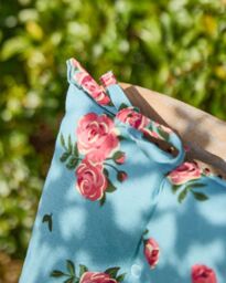 Dibor Set of 4 Floral Blue Summer Outdoor Garden Chair Seat Pad Cushions W40 x L40cm - Size: 40 cm x 40 cm - thumbnail 4