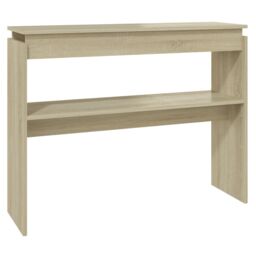 Berkfield Home Console Table Sonoma Oak 102x30x80 cm Engineered Wood in Brown - Size: 102 x 30 x 80 cm - thumbnail 2