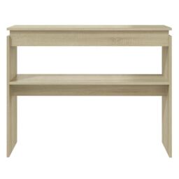Berkfield Home Console Table Sonoma Oak 102x30x80 cm Engineered Wood in Brown - Size: 102 x 30 x 80 cm - thumbnail 4
