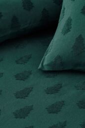 The Linen Yard Tufted Tree Festive 100% Cotton Duvet Cover Set in Green - Size: Double - thumbnail 5