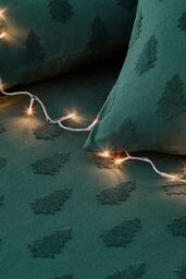 The Linen Yard Tufted Tree Festive 100% Cotton Duvet Cover Set in Green - Size: Double - thumbnail 4