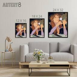 "Artery8 Salon des Cent Vintage Advert Framed Canvas Wall Art Print Georges Feure - Size: W12"" x H16""" - thumbnail 4