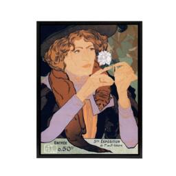 "Artery8 Salon des Cent Vintage Advert Framed Canvas Wall Art Print Georges Feure - Size: W12"" x H16""" - thumbnail 1
