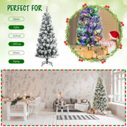 Gymax 185CM Illuminated Christmas Tree With Snowflakes Automatically Opening in Green - thumbnail 7