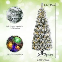 Gymax 185CM Illuminated Christmas Tree With Snowflakes Automatically Opening in Green - thumbnail 2