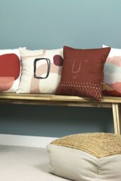 Furn Aida Geometric Abstract Printed Cushion in Light Pink - Size: 43 cm x 43 cm - thumbnail 5