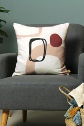 Furn Aida Geometric Abstract Printed Cushion in Light Pink - Size: 43 cm x 43 cm - thumbnail 4