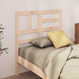 Berkfield Home Bed Headboard 96x4x104 cm Solid Wood Pine in Natural - Size: 96 x 4 x 104 cm - thumbnail 3
