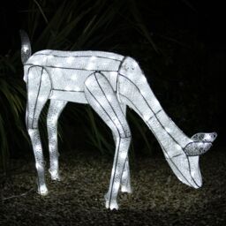 Monstershop Large Light Up Grazing Doe Reindeer in White - thumbnail 3