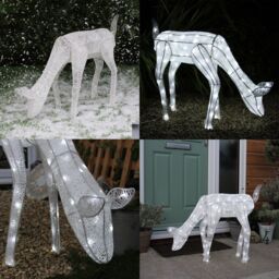 Monstershop Large Light Up Grazing Doe Reindeer in White - thumbnail 7