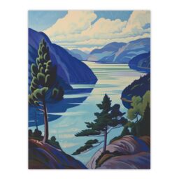 "Artery8 Loch Ness Lake Scottish Highlands Landscape Wall Art Print in Blue - Size: W24"" x H32""" - thumbnail 1