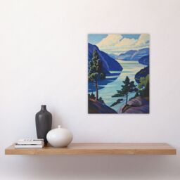 "Artery8 Loch Ness Lake Scottish Highlands Landscape Wall Art Print in Blue - Size: W24"" x H32""" - thumbnail 4