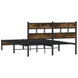 Berkfield Home Bed Frame without Mattress with Headboard Sonoma Oak 140x200 cm in Brown - thumbnail 6