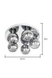 BHS Lighting Lucia Flush Ceiling Light in Silver - thumbnail 5