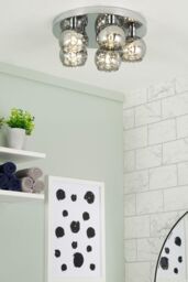BHS Lighting Lucia Flush Ceiling Light in Silver - thumbnail 4