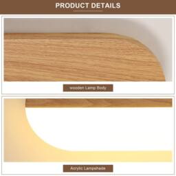Pheashine Wood LED Wall Light, 7W 3000K Warm White, Minimalist Oval Fixture in Brown - thumbnail 3