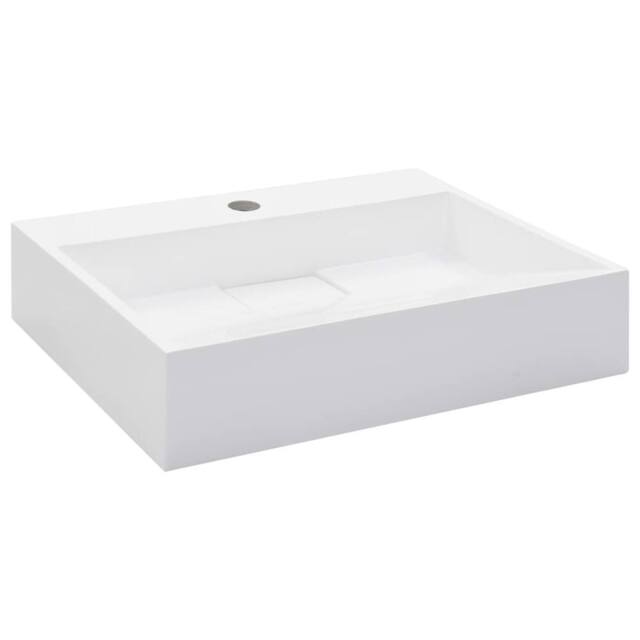 Berkfield Home Wash Basin 50x38x13 cm Mineral Cast/Marble Cast White - Size: 50 x 38 x 13 cm - image 1