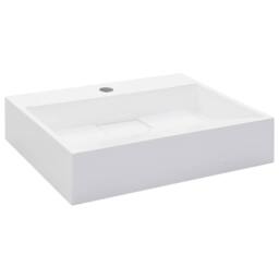Berkfield Home Wash Basin 50x38x13 cm Mineral Cast/Marble Cast White - Size: 50 x 38 x 13 cm