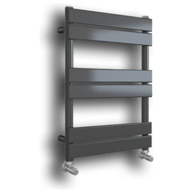 Bathroom Kingdom Queenstown Anthracite Designer Flat Panel Heated Towel Rail 650x400mm in Grey - image 1