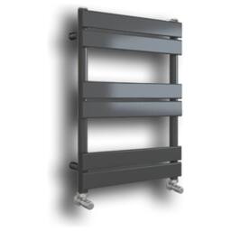 Bathroom Kingdom Queenstown Anthracite Designer Flat Panel Heated Towel Rail 650x400mm in Grey - thumbnail 1