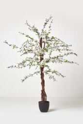 Homescapes Artificial Blossom Tree with White Silk Flowers - 5 Feet - thumbnail 1