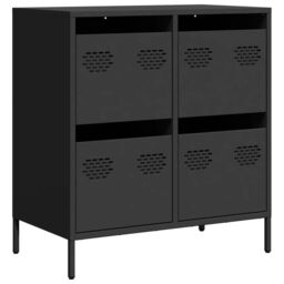 Berkfield Home Sideboard¬†Black 68x39x73.5 cm Cold-rolled Steel in Black - thumbnail 2