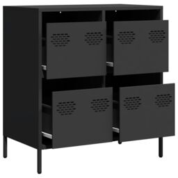 Berkfield Home Sideboard¬†Black 68x39x73.5 cm Cold-rolled Steel in Black - thumbnail 4