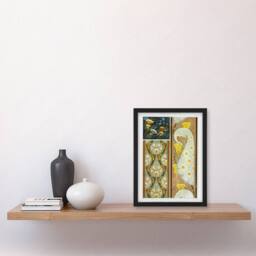 Artery8 Maurice Pillard Verneuil Framed Wall Art Peacock Jellyfish Lily Nouveau Patterns in Brown - Size: A4 - thumbnail 2
