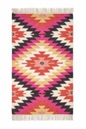 Homescapes Jakarta Handwoven Geometric Pattern Kilim Wool Rug - Size: 160 cm x 230 cm - thumbnail 2