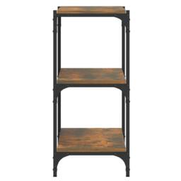 Berkfield Home Charming Book Cabinet Smoked Oak 100x33x70.5 cm Engineered Wood a in Brown - thumbnail 6