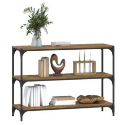 Berkfield Home Charming Book Cabinet Smoked Oak 100x33x70.5 cm Engineered Wood a in Brown - thumbnail 4