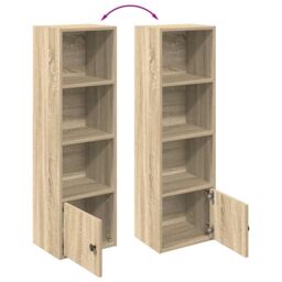 Berkfield Home Bookcase Sonoma Oak 31x24x102 cm Engineered Wood in Brown - Size: 31 x 24 x 102 cm - thumbnail 8