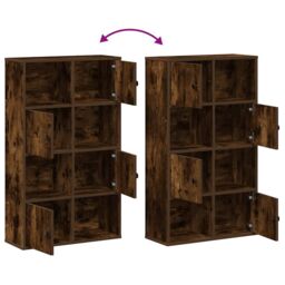 Berkfield Home Bookcase Smoked Oak 60x24x101.5 cm Engineered Wood in Brown - thumbnail 8