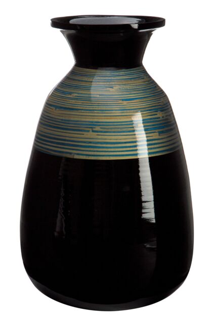 Orsina Bamboo Complements Black & Natural Vase - image 1