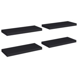 Berkfield Home Floating Wall Shelves 4 pcs Black 60x23.5x3.8 cm MDF - thumbnail 2