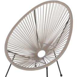 Wyld and Coco Papasan Garden Chair Light Grey PE Rattan with Steel Base - thumbnail 6
