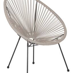 Wyld and Coco Papasan Garden Chair Light Grey PE Rattan with Steel Base - thumbnail 2