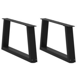 Berkfield Home Modern Dining Table Legs V-Shape 2 pcs Black 60x(30-31.3) cm Steel - thumbnail 2