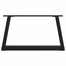 Berkfield Home Modern Dining Table Legs V-Shape 2 pcs Black 60x(30-31.3) cm Steel - thumbnail 5